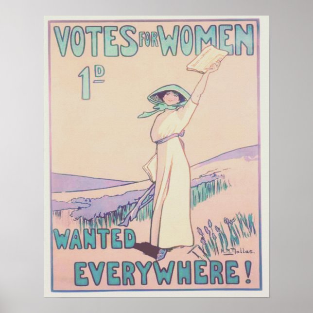 Póster Votos a favor das mulheres em todo o lado (Frente)