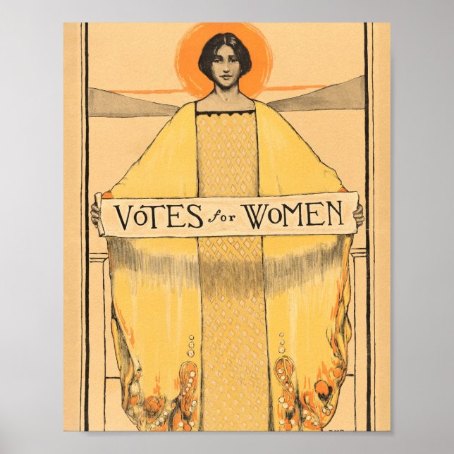 Poster Votos A Favor Do Movimento Mulheres Sufrágio 1913 (Frente)