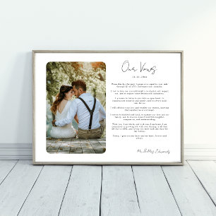 Poster Votos de Casamento com Presente de Aniversário de 