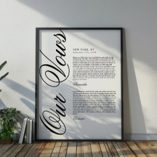 Poster Votos de Casamento em Letra Moderna e Elegante