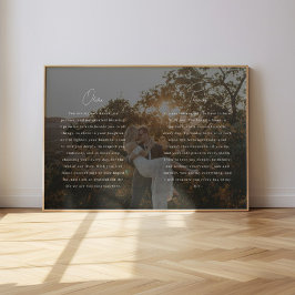 Poster Votos de Casamento em Letra Moderna Personalizados