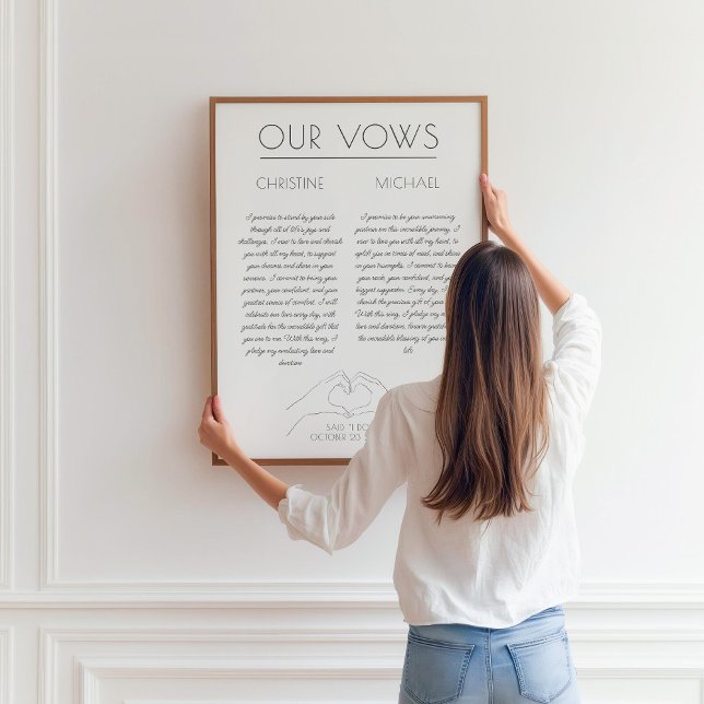Poster Votos de Casamento | Presente de Primeiro Aniversá (Criador carregado)