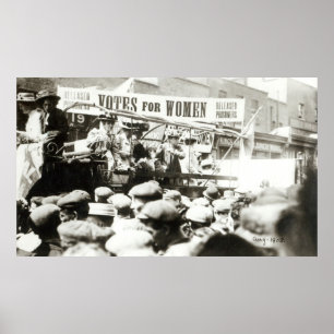 Poster Votos para mulheres, em agosto de 1908