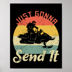 Poster Vou Enviá-Lo Snowmobile Dirigindo O Inverno