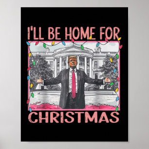 Poster Vou Estar Em Casa Para Papais noeis De Natal Engra