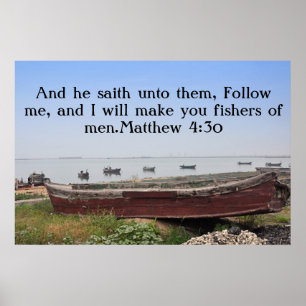 Póster Vou fazer-vos pescadores de homens. Matthew 4:30