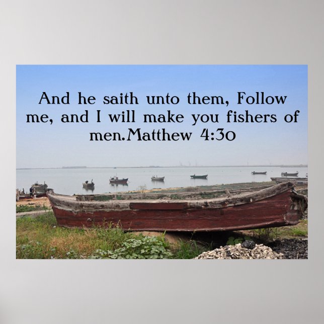 Póster Vou fazer-vos pescadores de homens. Matthew 4:30 (Frente)