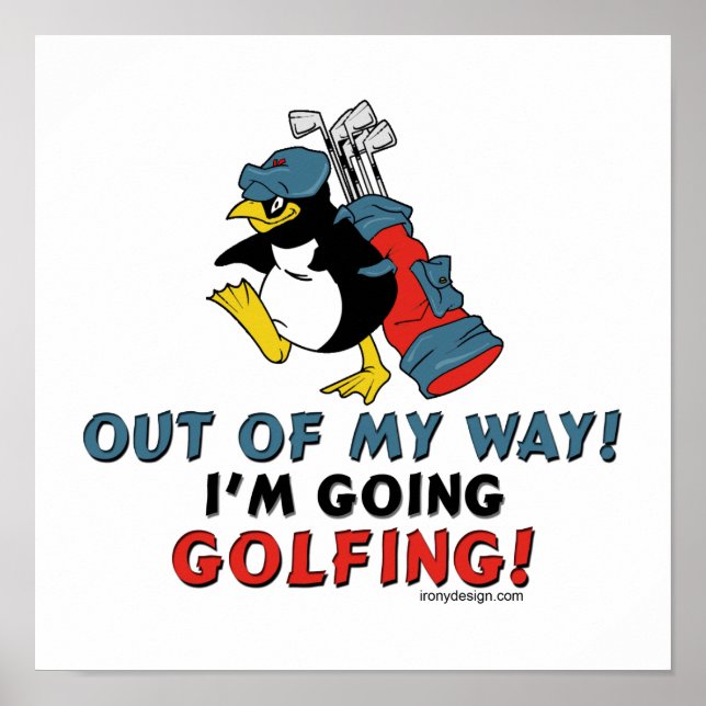 Poster Vou jogar Golfe (Frente)