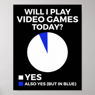 Poster Vou Jogar Video Games Hoje Jogo Engraçado de Jogos
