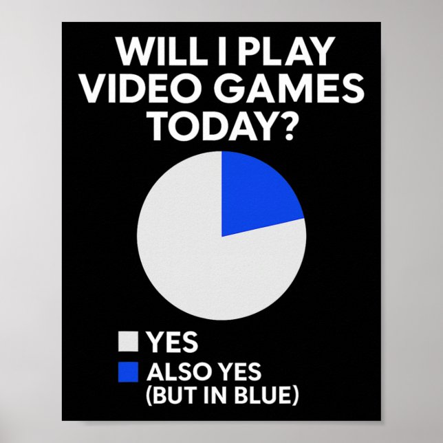 Poster Vou Jogar Videojogos Hoje - Amante de Jogos de PC (Frente)