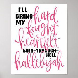Poster Vou Trazer Meu Duro Lutado Hallelujah Brandon Hear