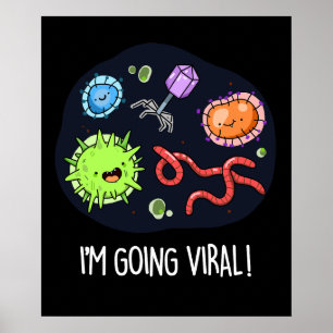 Poster Vou Viral Funny Virus Pun Dark BG