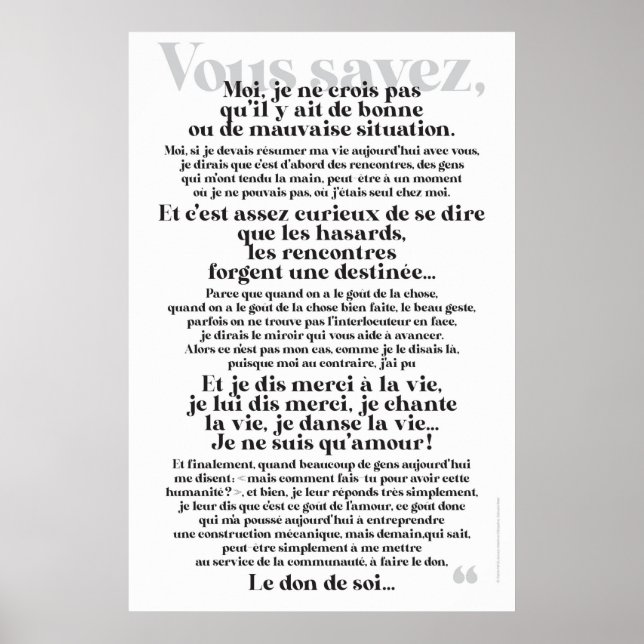 Poster VOUS SAVEZ, (Frente)