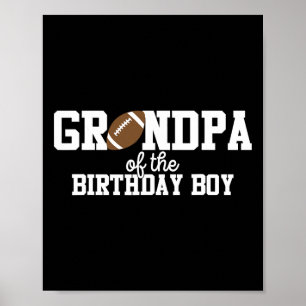 Poster Vovô 5 do Menino de Aniversário Amante de Futebol