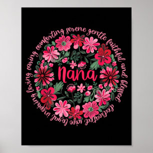Poster Vovó amorosa estilo boho floral feliz dia das mães