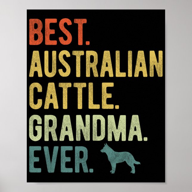 Poster Vovó australiana de vaca eterna amada mãe (Frente)