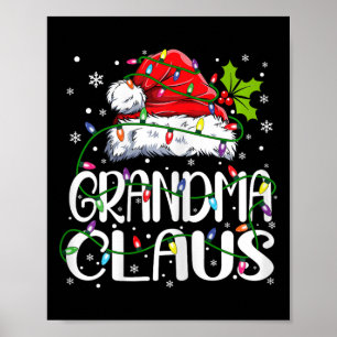 Poster Vovó Claus Natal Luzes Pajama Combate Familiar