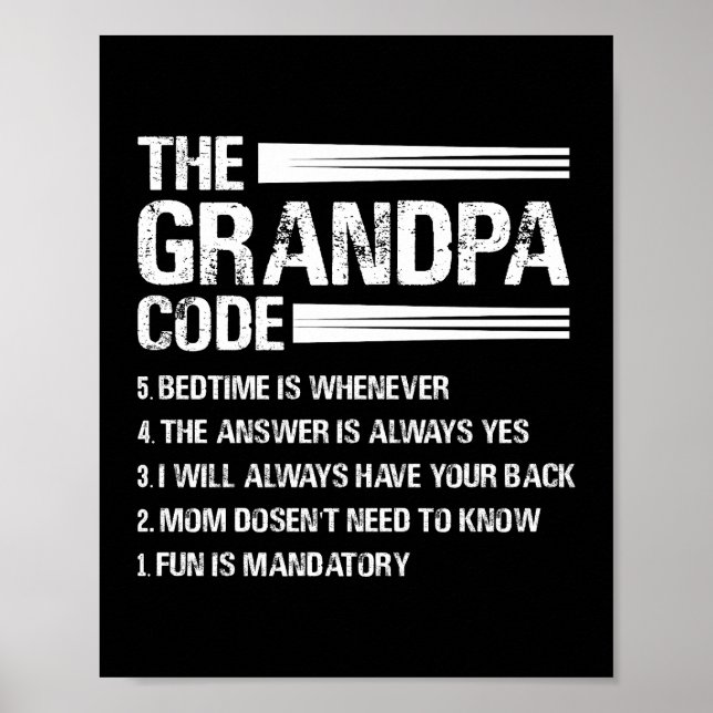 Poster Vovô Código Engraçado Avô (Frente)