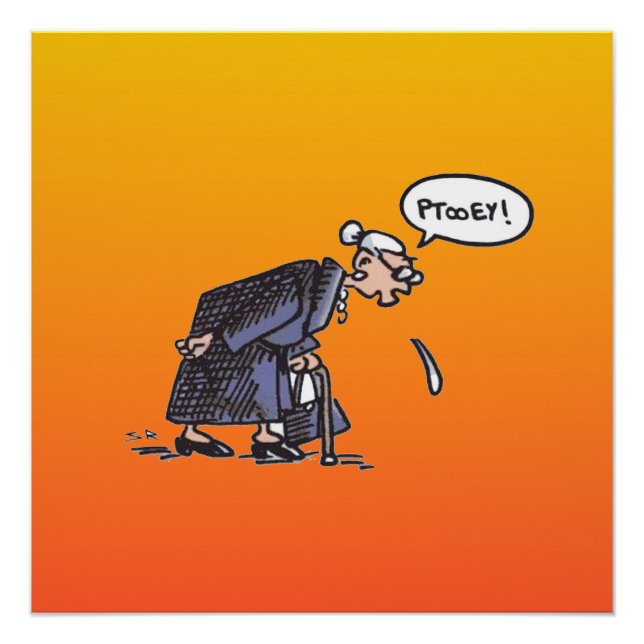 Póster Vovó cuspindo, matte poster (Frente)