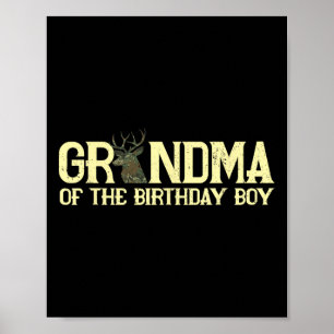 Poster Vovó Da Camuflagem De Caçadores De Aniversário