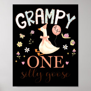 Poster Vovô da Menina de 1º Aniversário da Uma Gansa Boba