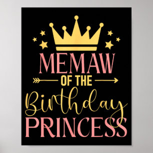 Poster VOVÓ da Princesa de Aniversário Família Fofa de An