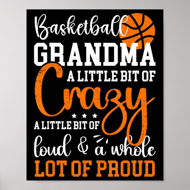 Poster Vovó De Basquete Orgulhosa Avó De Basquete (Frente)
