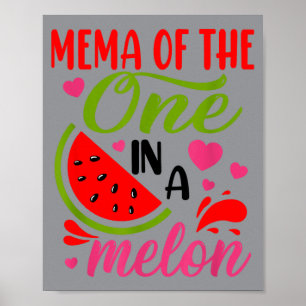 Poster Vovó de Festa de 1º Aniversário de Melancia Fofa 1
