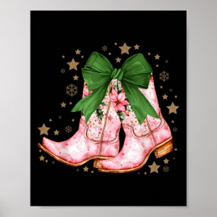 Poster Vovó de Natal Howe Boots Boots Rosa de Natal Cowgi
