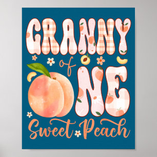 Poster Vovó de um doce pêssego festa de 1º aniversário me