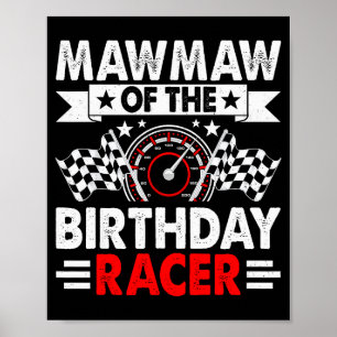 Poster Vovó Do Aniversário Da Família Da Corrida De Carro