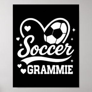 Poster Vovó do Futebol Coração Ama Jogador de Futebol 