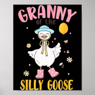 Poster Vovó Do Ganso Bobo Primeiro Aniversário Família Mã
