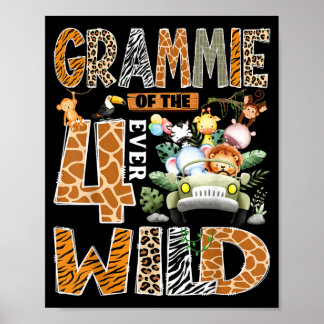 Poster Vovó dos Quatro do Wild Safari Zoo no 4º Aniversár