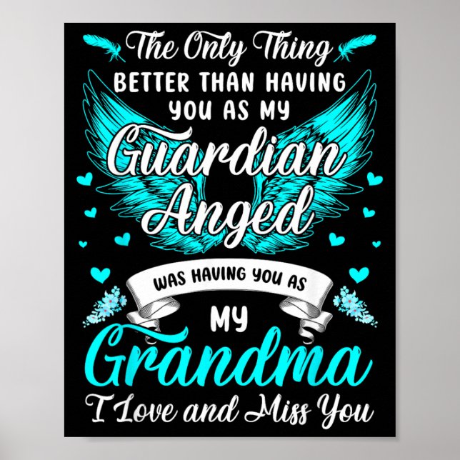 Poster Vovó é Anjo da Guarda Missing Vovó No Céu (Frente)