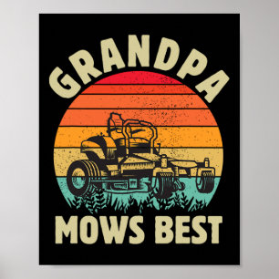 Poster Vovô Engraçado Vovô Mows Best Lawn Gardening Fath