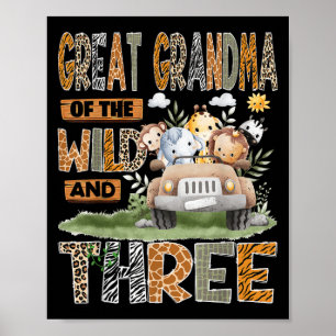 Poster Vovó excelente Da Selvagem & Três aniversário