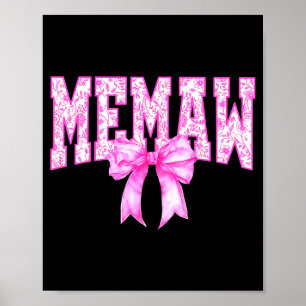Poster Vovó floral toile rosa coquete laço avó para