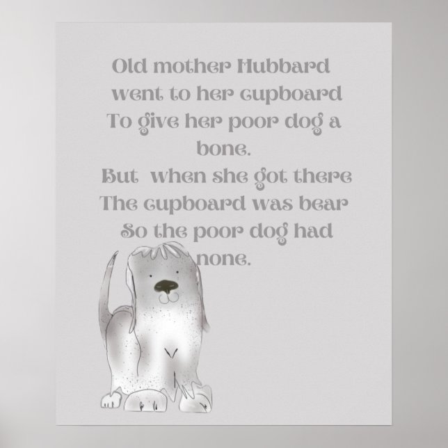 Poster Vovó Hubbard de cinza  (Frente)