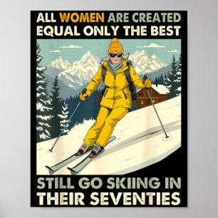 Poster Vovó Mãe Ainda Vai Esquiar Nos Anos Setenta Mulher