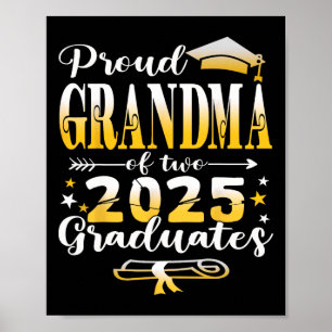 Poster Vovó Orgulhosa De Dois Graduados Gêmeos De 2025 Fo