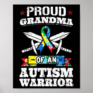 Poster Vovó Orgulhosa De Um Guerreiro Autismo Autista Awa