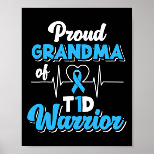Poster Vovó Orgulhosa De Um Guerreiro T1d Diabetes Diabét