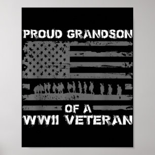 Poster Vovô Orgulhoso De Uma Camisa Veterana Wwii Para Ho