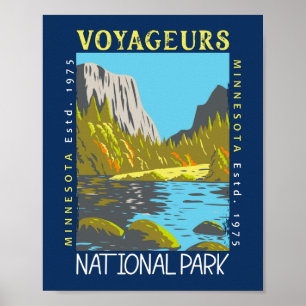Poster Voyageurs National Park Minnesota Retro Distúrbio