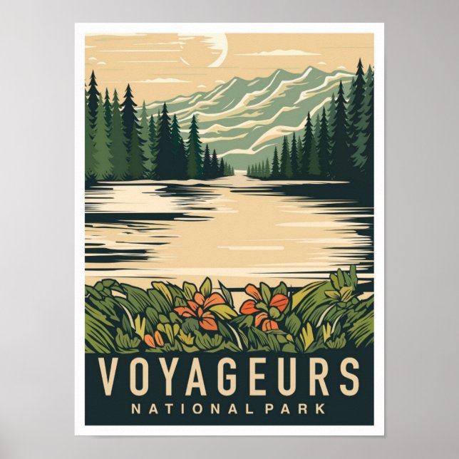 Poster Voyageurs National Park Minnesota USA Travel (Frente)