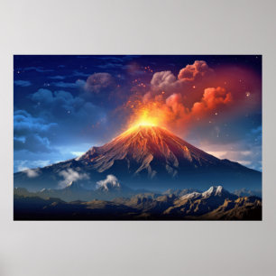 Poster Voz de Descoberta de Viagem de Paisagem de Vulcão