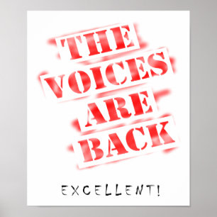 Póster Vozes são camiseta Engraçada de Volta