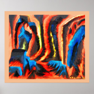 Poster vulcão dentro a