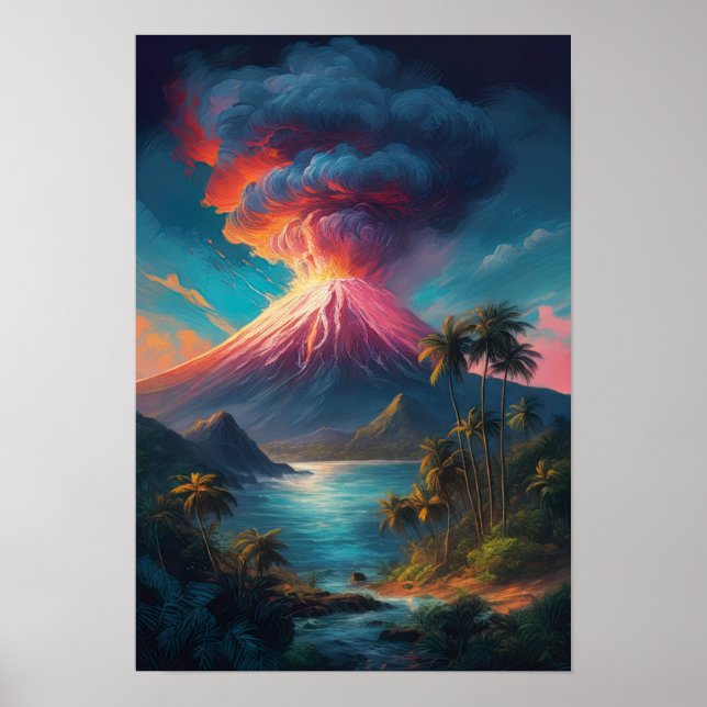 Poster Vulcão Liberado, Erupção Tropical (Frente)